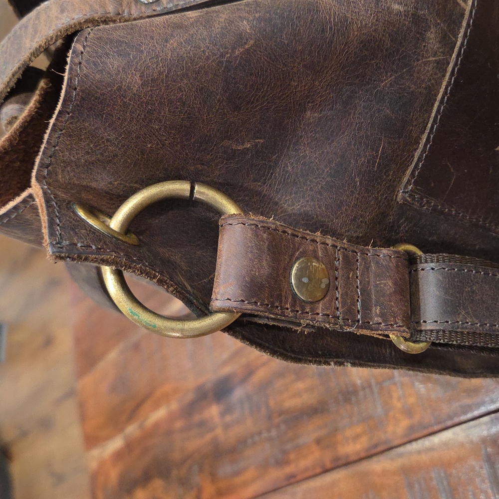 Vintage Genuine Brown Leather Men's Bag - Picture 3 of 14